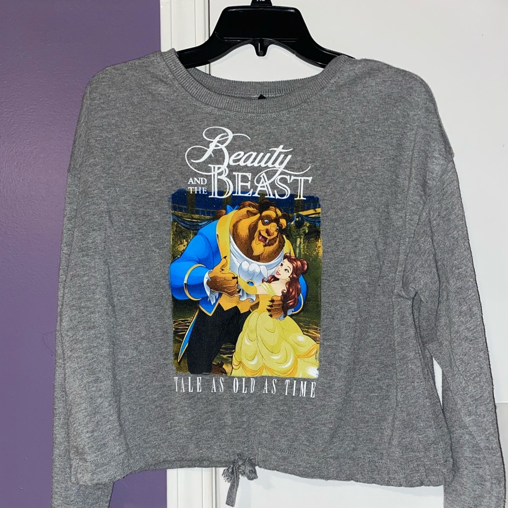 Beauty and the Beast Cropped Crewneck Sweatshirt